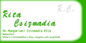 rita csizmadia business card